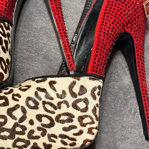 SM /PLATFORM LEOPARD PRINT RED RHINESTONE - Picture 7 of 10